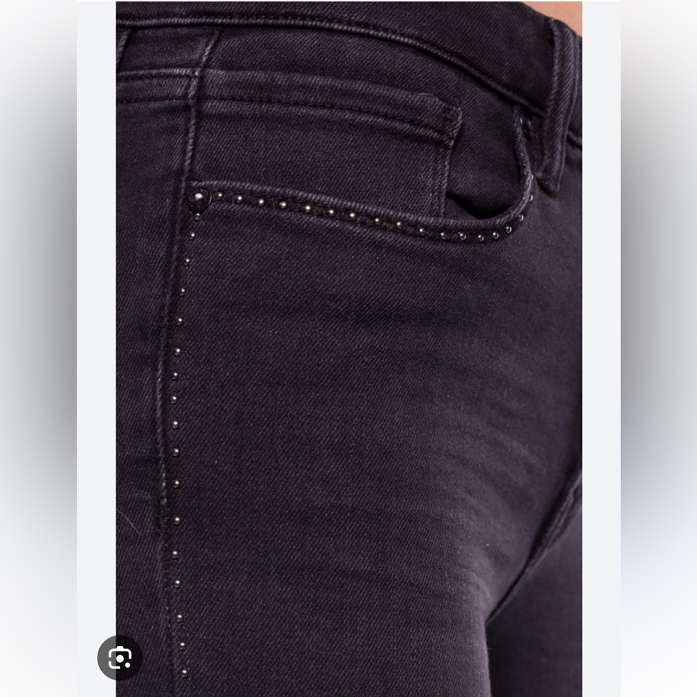 ALLSAINTS Grace Studded Ankle Skinny Jeans in Washed Black